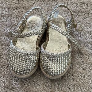 Janie and Jack Gold Woven Kids Sandals